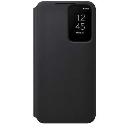 Case Smart Clear View Cover Galaxy S22 qora