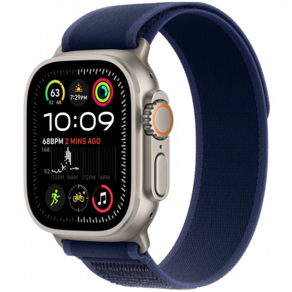 Смарт часы Apple Watch Ultra 2 2024 GPS + Cellular 49mm Natural Titanium Case with Blue Trail Loop - ML Смарт часы Apple Watch Ultra 2 2024 GPS + Cellular 49mm Natural Titanium Case with Blue Trail Loop - M/L