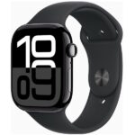 Смарт часы Apple Watch Series 10 GPS 46mm Jet Black Aluminium Case with Black Sport Band - S/M