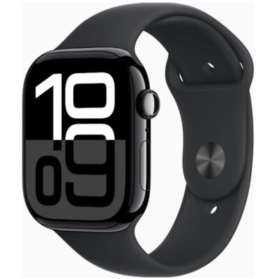 Смарт часы Apple Watch Series 10 GPS 46mm Jet Black Aluminium Case with Black Sport Band - S/M
