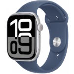 Смарт часы Apple Watch Series 10 GPS 46mm Silver Aluminium Case with Denim Sport Band - M/L