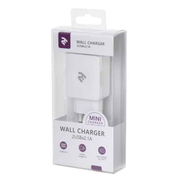 2E-WC4USB-W 2Е Wall Charge Wall for 2 USB - DC5.0V/4.2 A, white 2E-WC4USB-W — изображение 1