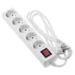 Сетевой фильтр 2E Surge protector 5XSchuko switch, 3G*1.5мм, 1.8м, white