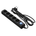 Сетевой фильтр 2E Surge protector 5XSchuko,with switch. 3G*1.0мм, 3м, black