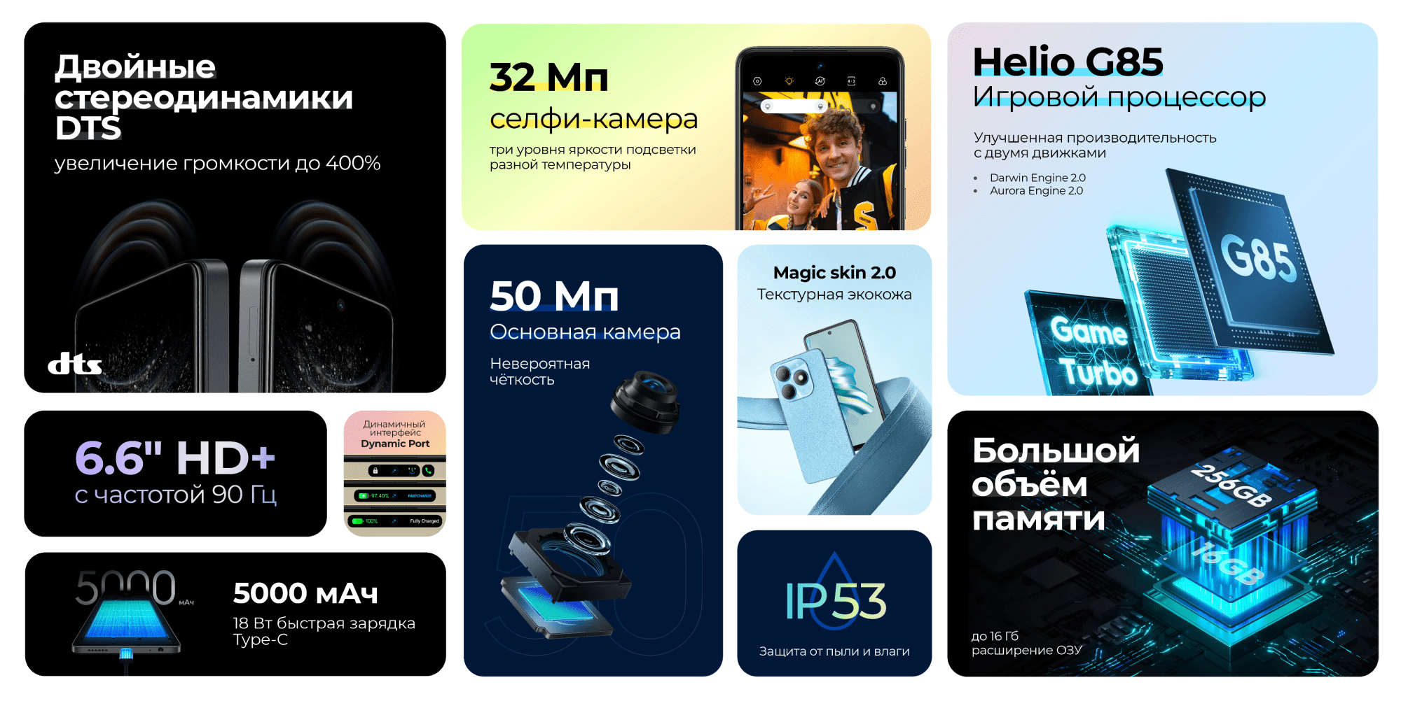 Смартфон Tecno SPARK 20 8/256Gb Гравитационный черный Смартфон Tecno SPARK 20 8/256Gb Гравитационный черный