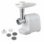 Мясорубка Panasonic, 1700Вт, 3кг/мин, 3 решетки, насадка для колбас, пластик, белый