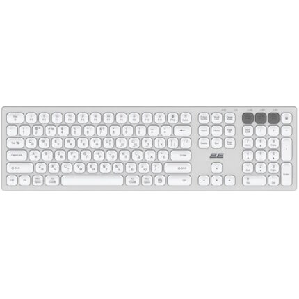 Simsiz klaviatura 2E KS270 Silver White