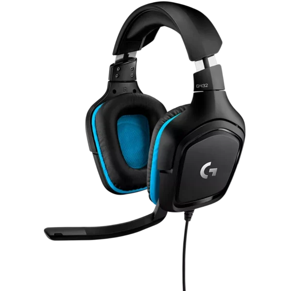 Беспроводные наушники Logitech G432 Wired Gaming Headset 7.1 Leathereette Black Blue