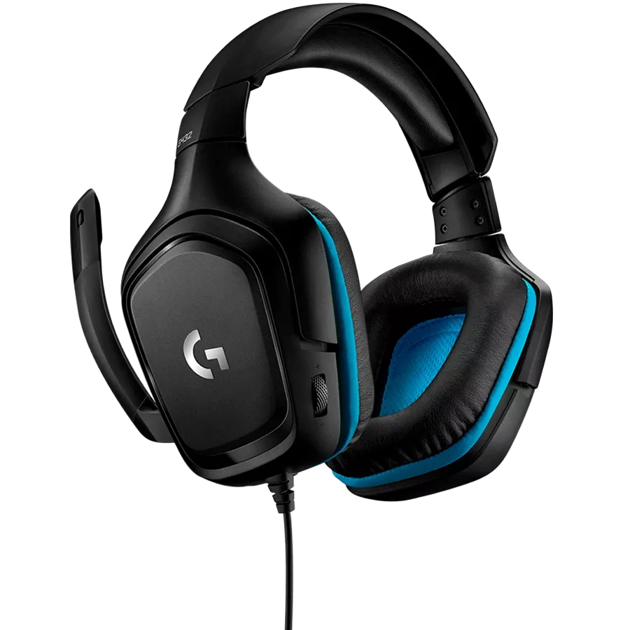 220317170030915934 Беспроводные наушники Logitech G432 Wired Gaming Headset 7.1 Leathereette Black Blue — изображение 2