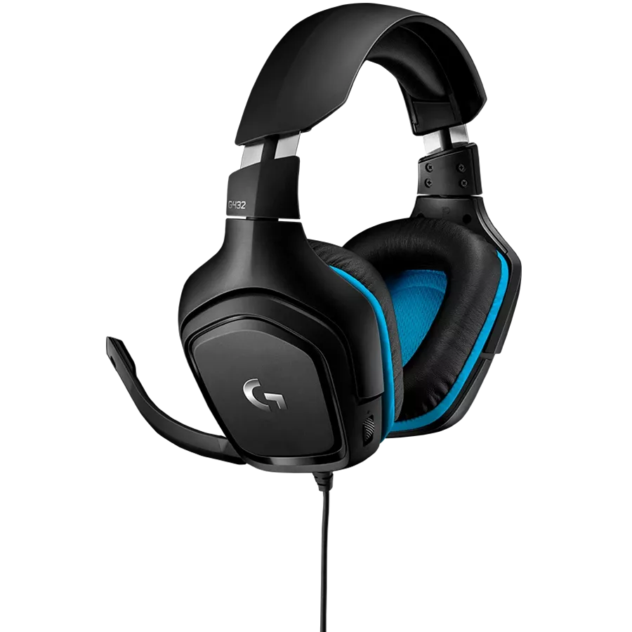220317170030974789 Беспроводные наушники Logitech G432 Wired Gaming Headset 7.1 Leathereette Black Blue — изображение 4