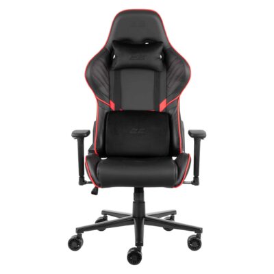 Кресло 2E GAMING HIBAGON II, ПУ кожа, 3D-Armrests, чёрно-красный
